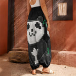 8-Bit Pixel Panda Print Harem Pants