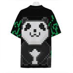 8-Bit Pixel Panda Print Hawaiian Shirt