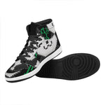 8-Bit Pixel Panda Print High Top Leather Sneakers