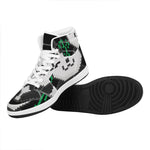 8-Bit Pixel Panda Print High Top Leather Sneakers
