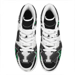 8-Bit Pixel Panda Print High Top Leather Sneakers