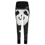8-Bit Pixel Panda Print High-Waisted Pocket Leggings
