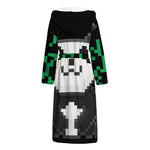8-Bit Pixel Panda Print Hooded Bathrobe