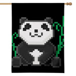 8-Bit Pixel Panda Print House Flag