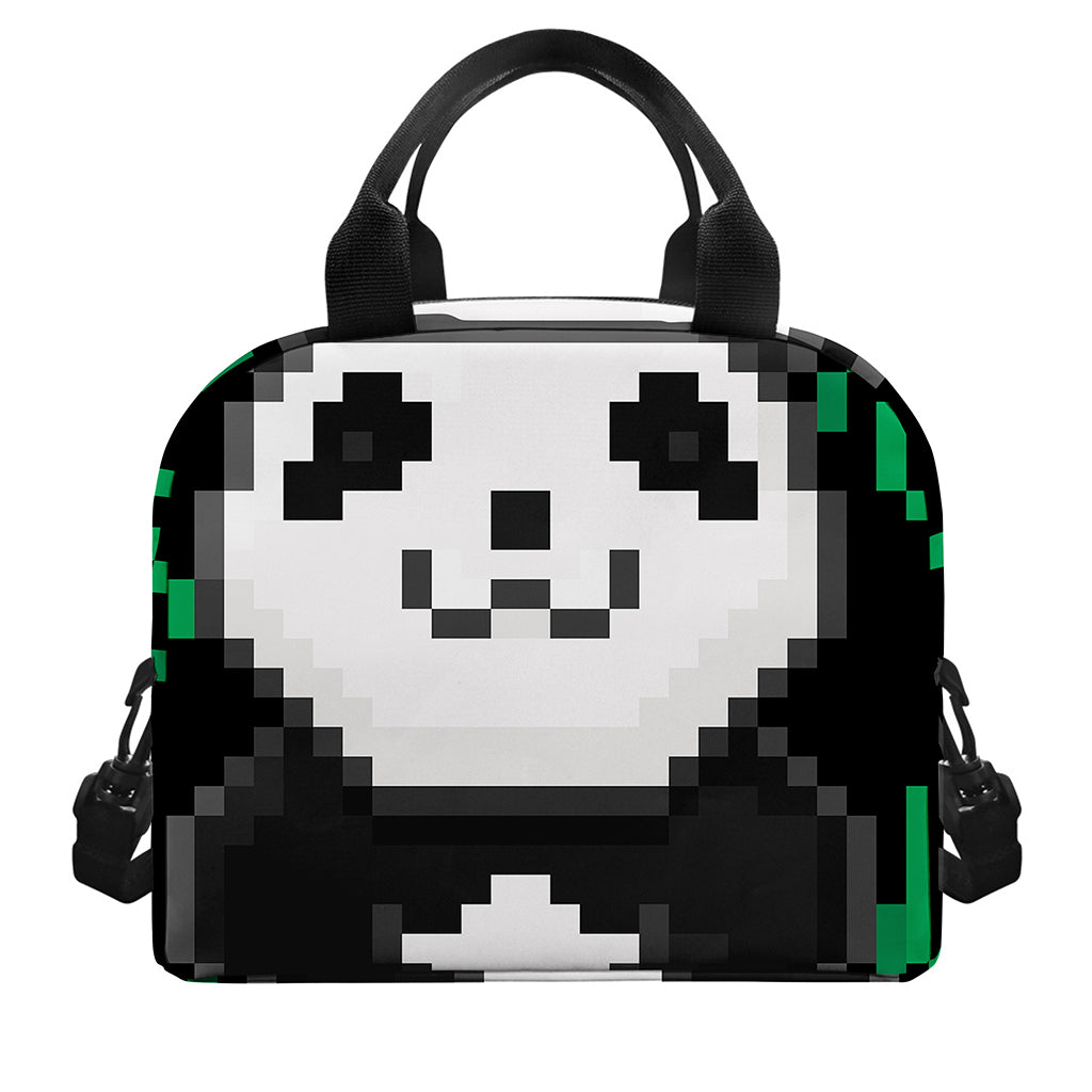 8-Bit Pixel Panda Print Insulated Lunch Bag