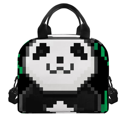 8-Bit Pixel Panda Print Insulated Lunch Bag