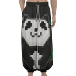 8-Bit Pixel Panda Print Lantern Pants