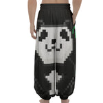 8-Bit Pixel Panda Print Lantern Pants