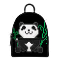8-Bit Pixel Panda Print Leather Backpack