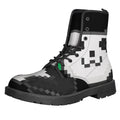 8-Bit Pixel Panda Print Lace-Up Boots