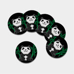 8-Bit Pixel Panda Print Leather Coaster Set