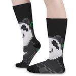8-Bit Pixel Panda Print Long Socks