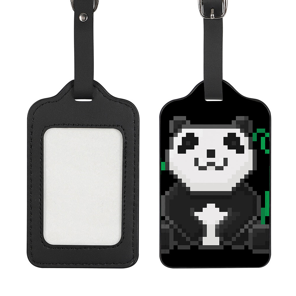 8-Bit Pixel Panda Print Luggage Tag