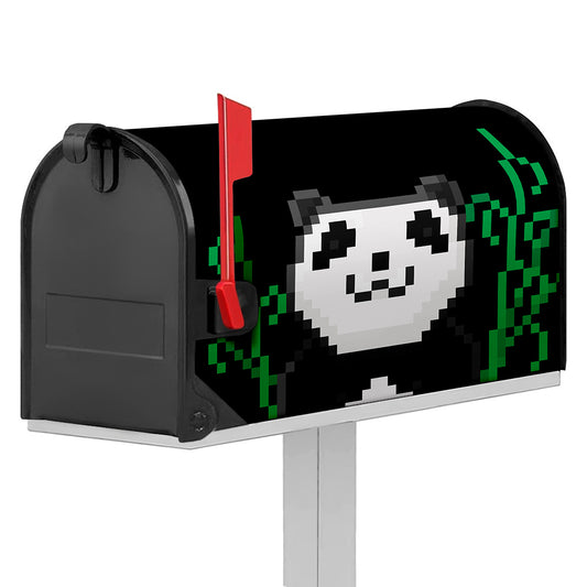 8-Bit Pixel Panda Print Mailbox Cover