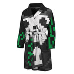 8-Bit Pixel Panda Print Men's Bathrobe
