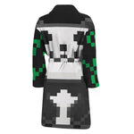 8-Bit Pixel Panda Print Men's Bathrobe
