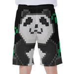 8-Bit Pixel Panda Print Men's Beach Shorts