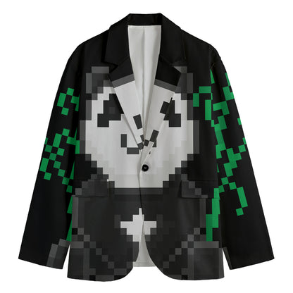 8-Bit Pixel Panda Print Men's Blazer