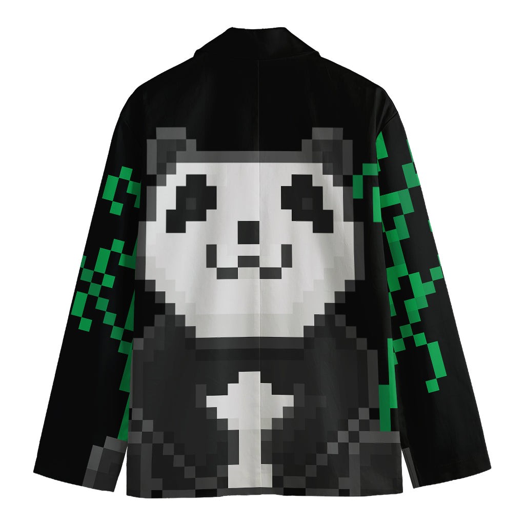 8-Bit Pixel Panda Print Men's Blazer