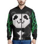 8-Bit Pixel Panda Print Men's Bomber Jacket