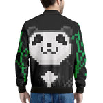 8-Bit Pixel Panda Print Men's Bomber Jacket
