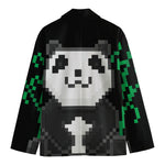 8-Bit Pixel Panda Print Men's Cotton Blazer