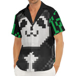 8-Bit Pixel Panda Print Men's Deep V-Neck Shirt