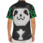 8-Bit Pixel Panda Print Men's Deep V-Neck Shirt