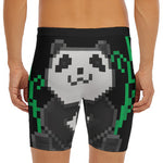 8-Bit Pixel Panda Print Men's Long Boxer Briefs