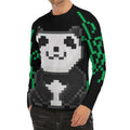 8-Bit Pixel Panda Print Men's Long Sleeve Rash Guard