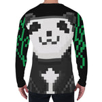 8-Bit Pixel Panda Print Men's Long Sleeve T-Shirt