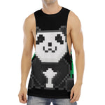 8-Bit Pixel Panda Print Men's Muscle Tank Top
