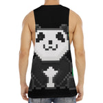 8-Bit Pixel Panda Print Men's Muscle Tank Top
