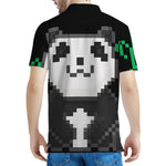 8-Bit Pixel Panda Print Men's Polo Shirt