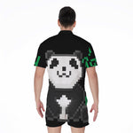 8-Bit Pixel Panda Print Men's Rompers
