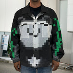 8-Bit Pixel Panda Print Men's Shirt Jacket