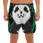 8-Bit Pixel Panda Print Men's Split Running Shorts