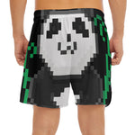 8-Bit Pixel Panda Print Men's Split Running Shorts