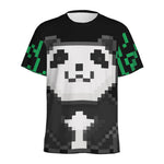 8-Bit Pixel Panda Print Men's Sports T-Shirt