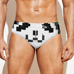 8-Bit Pixel Panda Print Men's Swim Briefs