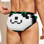 8-Bit Pixel Panda Print Men's Swim Briefs