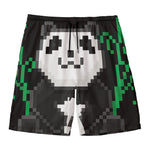 8-Bit Pixel Panda Print Men's Swim Trunks