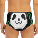 8-Bit Pixel Panda Print Men's Triangle Swim Briefs
