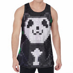 8-Bit Pixel Panda Print Men's Velvet Tank Top