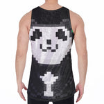8-Bit Pixel Panda Print Men's Velvet Tank Top