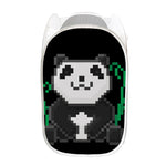 8-Bit Pixel Panda Print Mesh Laundry Hamper