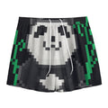 8-Bit Pixel Panda Print Mesh Shorts
