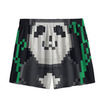 8-Bit Pixel Panda Print Mesh Shorts