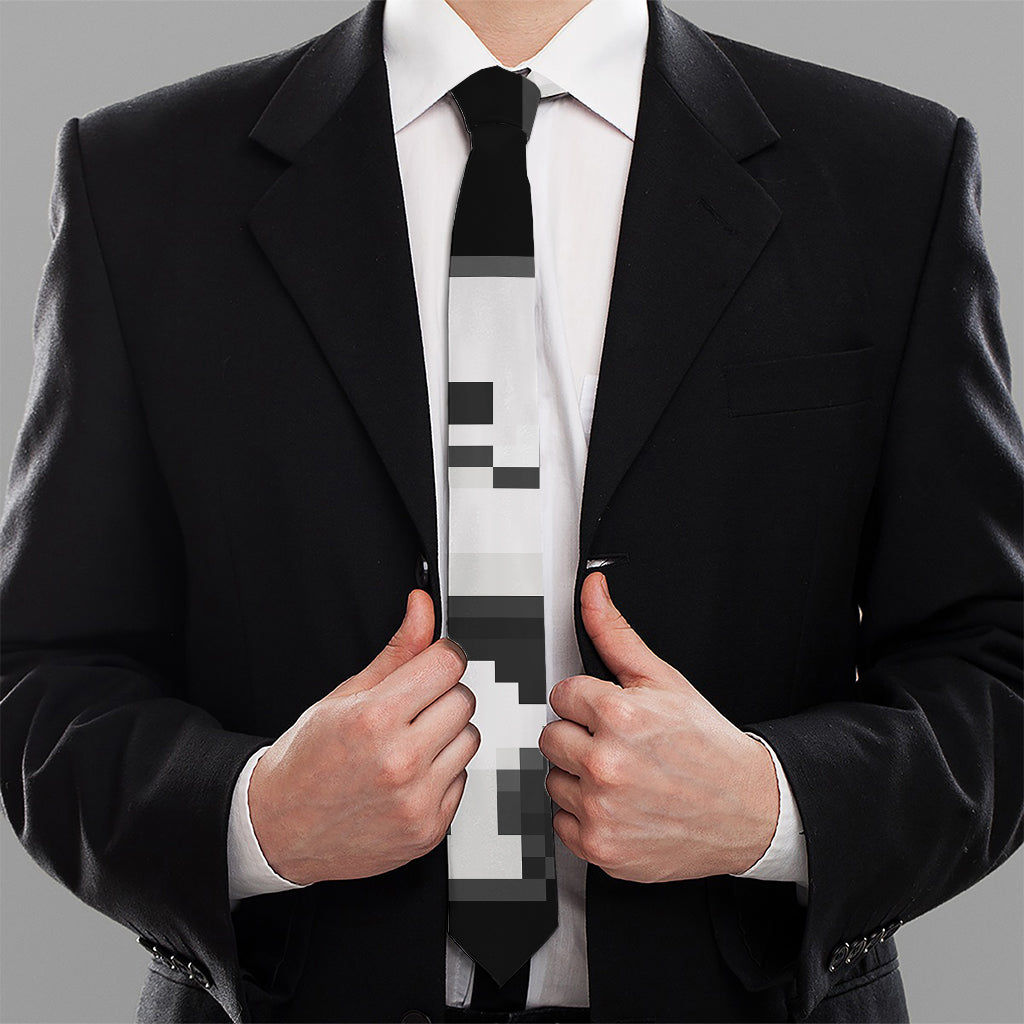 8-Bit Pixel Panda Print Necktie