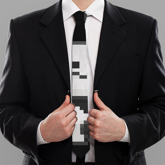 8-Bit Pixel Panda Print Necktie